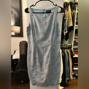 Feminine floral petite blue dress perfect for a casual summer look
